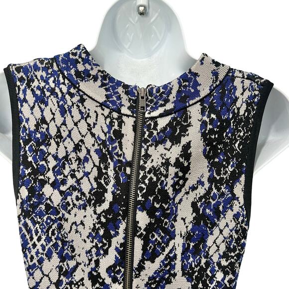 French Connection Knit Spotlight Boa Sleeveless Layered Bodycon Dress size 4 - Picture 8 of 11